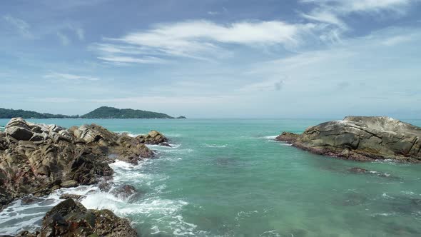 Amazing beautiful seashore rocks in Phuket island