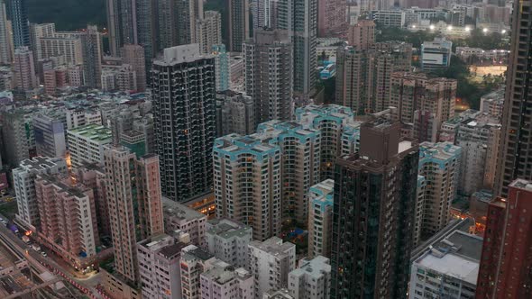 Hong Kong downtown in the evening