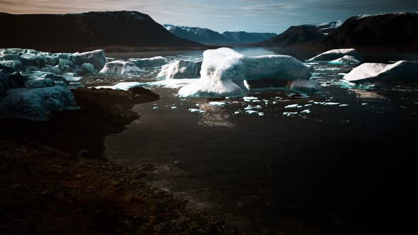 Many Melting Icebergs in Antarctica