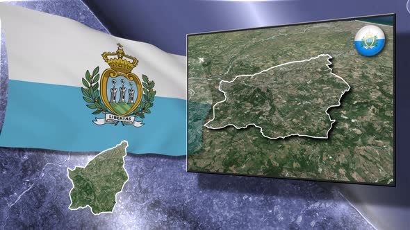 San Marino Flag And Map Animation