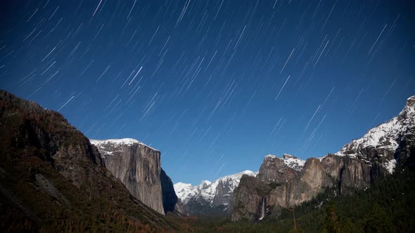 Yosemite Landscape Stars Time Lapse