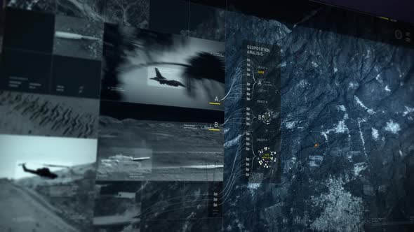 Computer technology is calculating the data of the location of enemy war forces alt