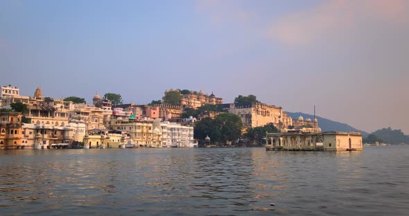 Udaipur City Palace View From Lake Pichola