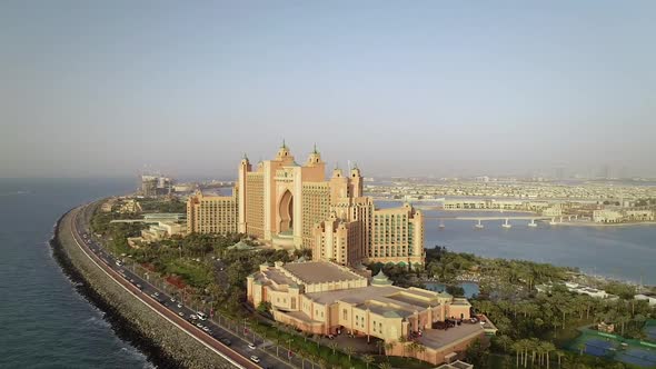 Aerial view of Atlantis the palm resort, Dubai, UAE.