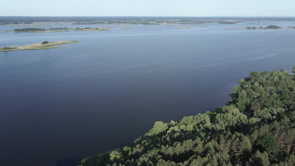 Dnipro River. Aerial View. Landmark of Ukraine