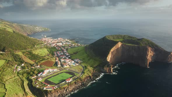 Sports Stadium Located on Rock of Sao Jorge Island Azores Portugal Europe