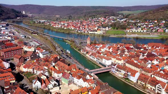 Wertheim at Main and Tauber river estuary, Baden-Wurttemberg, Germany