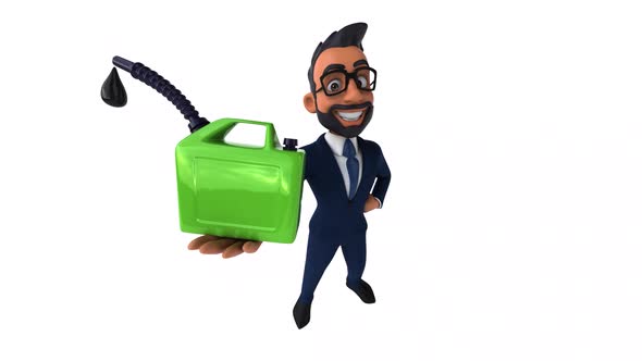 Fun 3D cartoon animation of an indian businessman alt