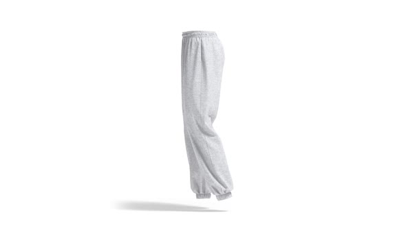 Blank melange sport sweatpants mockup, looped rotation