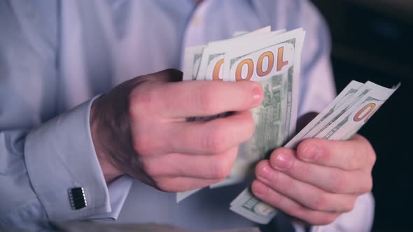 Office Worker Counting Money