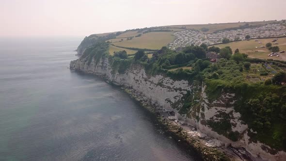 Spectacular white cliffs in Devon, near the village of Beer. Part of Jurassic Coast, English first n