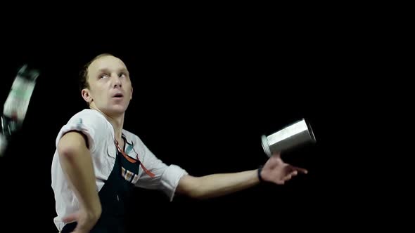 Bartender Juggling the Objects