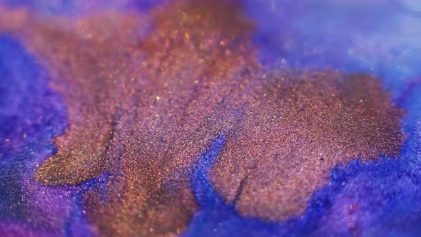 Glitter Ink Texture Bokeh Light Gold Blue Fluid alt