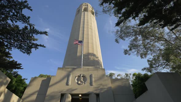 Low angle of the Coit Tower