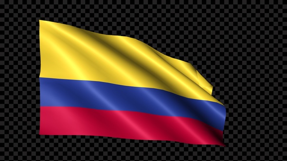 Colombia Flag Blowing In The Wind