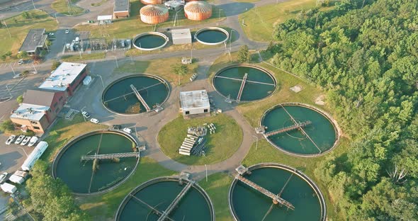 Modern urban wastewater treatment plant water purification