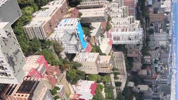 Vertical Video  Kyiv Ukraine Aerial View of the City