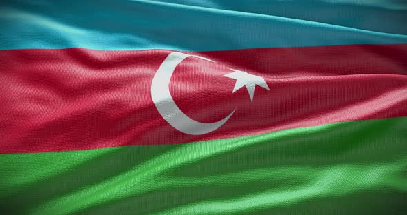 Azerbaijan waving flag looped 4K