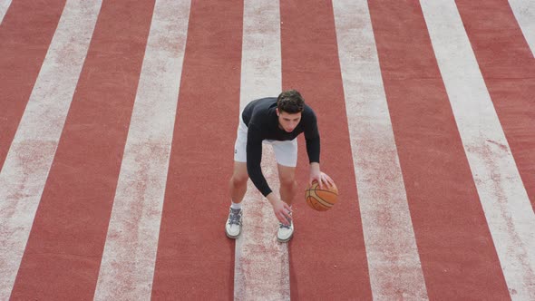 Dribbling a basketball ball