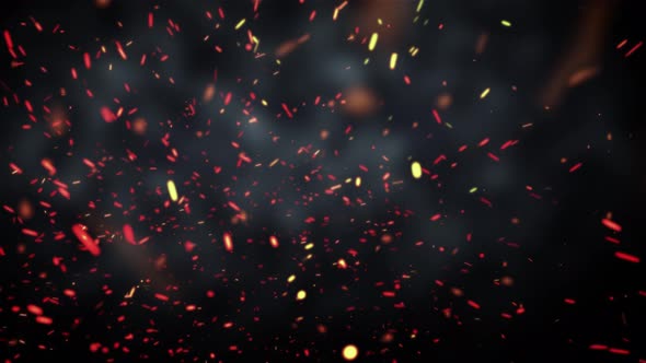 Hot Particles Fly on a Dark Background