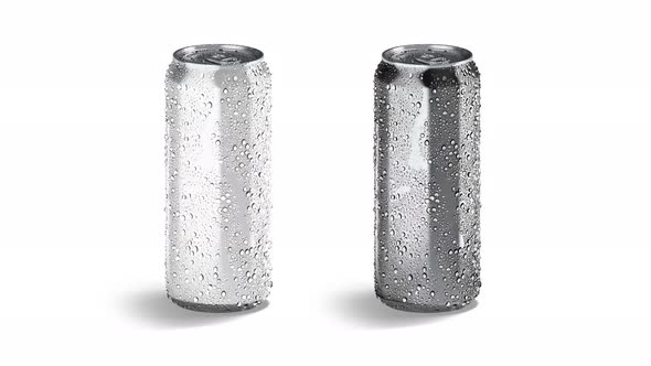 Blank black and white 500 ml soda can , looped rotation