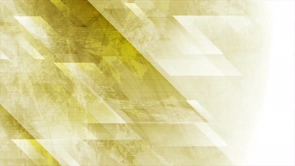 Bright Yellow Grunge Tech Geometric Shapes