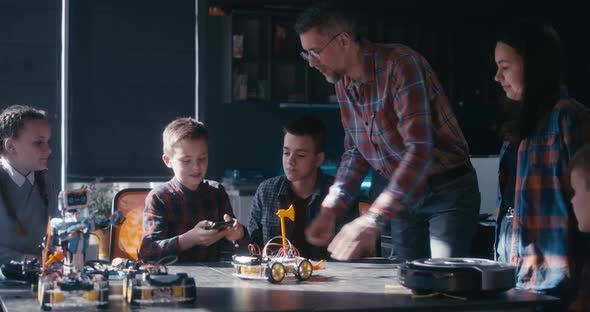 Students Learning Robotics in Class