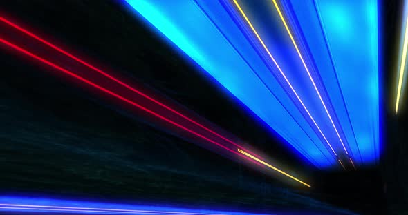 Super fast car night traffic lights. alt