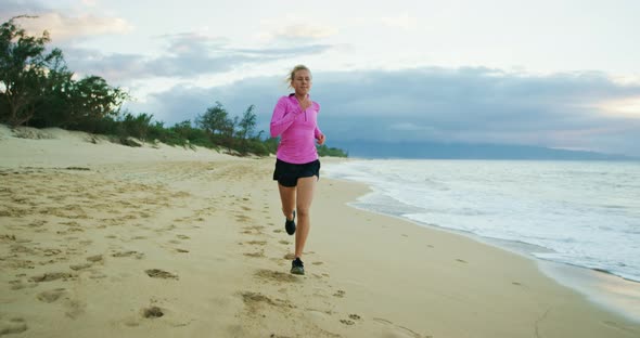 Woman Running on the Beach