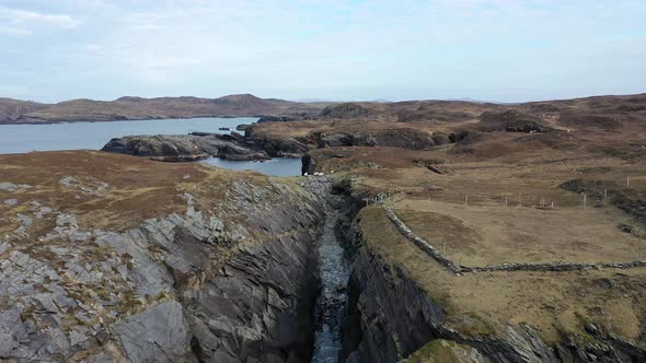 Aerial View of the Coastline at Dawros in County Donegal  Ireland