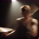 Caucasian Rock Musician Drummer with Tattoos Aggressively Plays Drums - VideoHive Item for Sale