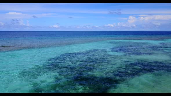 Aerial top view abstract of marine sea view beach lifestyle by aqua blue ocean and clean sandy backg