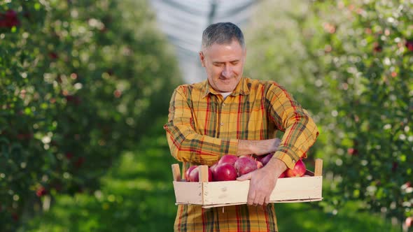 Excited Mature Man Farmer in Front of the Camera