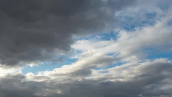 View of beautiful Blue sky with stormy clouds.