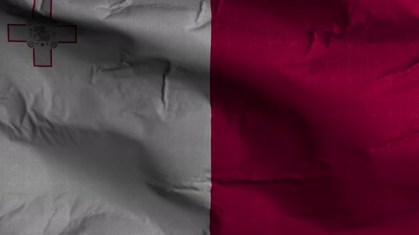 Malta Flag Textured Waving Background 4K