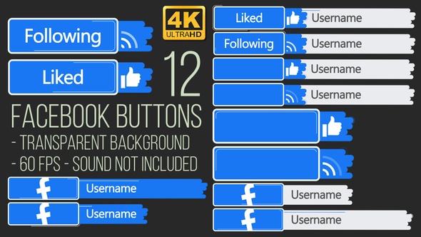 Facebook Buttons 4K