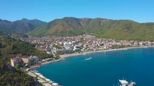 Beautiful Aerial View on the Aegean Sea in Ichmeler Near Marmaris Turkey