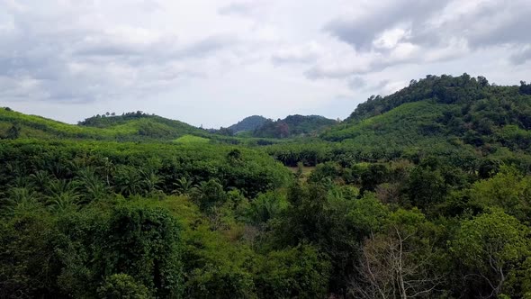 Aerial Shot of Massive Rocks Mountains Krabi Thailand