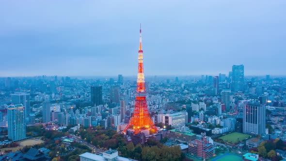 Tokyo Tower And Building In Tokyo City