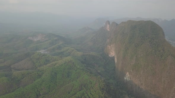 Aerial footage of Phang Nga Bay. Drone fly over mountains. Amazing landscape Krabi, Phuket,Thailand