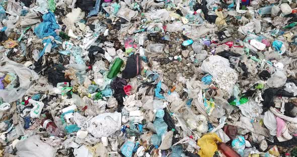 Landfill Household Pile of Garbage Aerial Top View Background