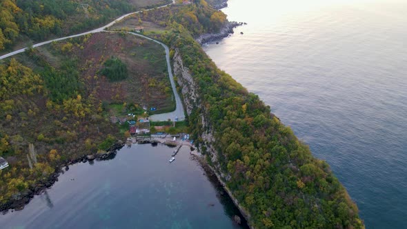 Gideros bay on the black sea, Kastamonu, Cide-Gideros, beautiful sea bay in autumn