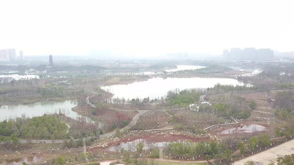 Aerial Photo Of Xianghu Lake In Nanchang In Winter2