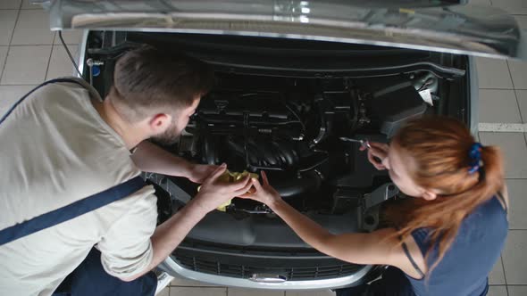 Fixing Vehicle at Car Service