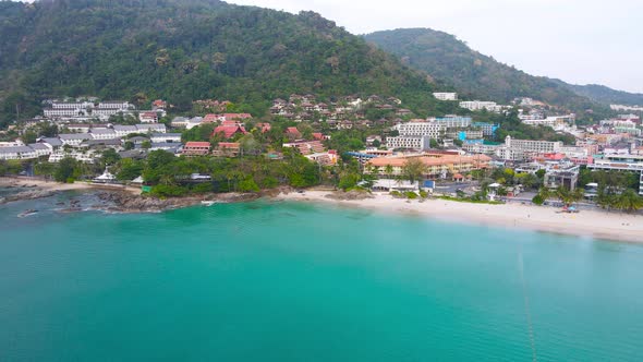 Aerial view panorama of the Patong city and beach Phuket Thailand