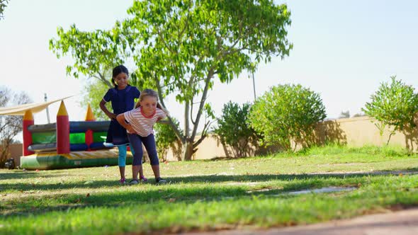 Kids playing in the playground