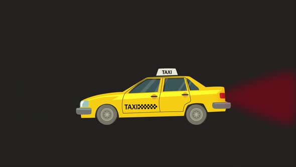 Taxi Car Driving and Stoping 4K
