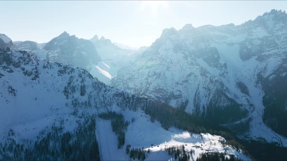 Aerial View of the Beautiful Alpine Mountains in Italy