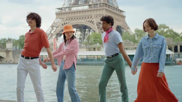 Group of teens in Paris