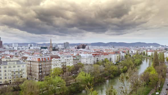 Overview of Majestic Metropolis City Vienna in Austria European Country with Monumental Panoramic